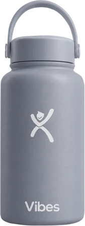 Botella térmica VIBES acero inoxidable 304 color gris negro pastel 650 ml
