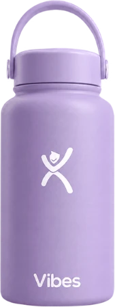 Botella térmica VIBES acero inoxidable 304 color morado pastel 650 ml